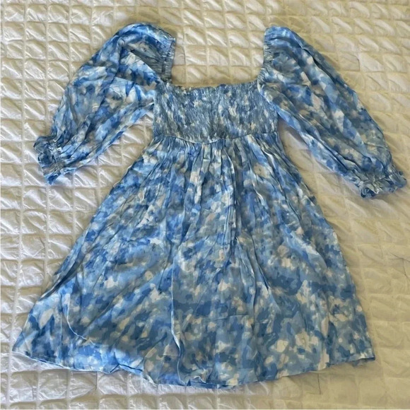 Faithfull the brand Magnolia tye dye ruched mini dress - Picture 9 of 11